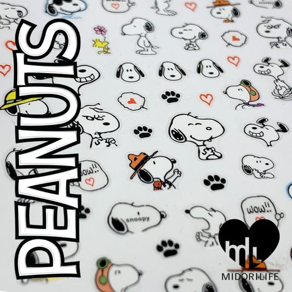 PEANUTS (Snoopy Face) Fingernail Stickers Manicure Decals - Picture 1 of 7